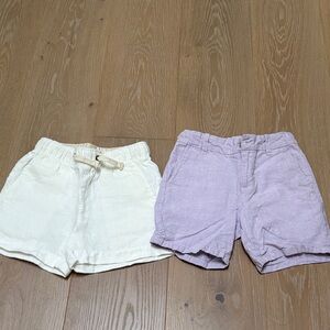 Crewcuts (cream) and Janie and Jack (purple) Size Small Shorts Set.